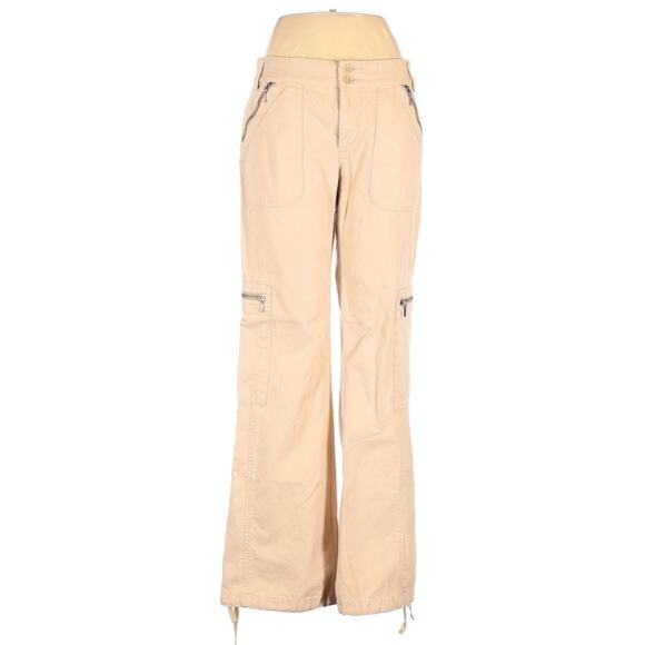 BANANA REPUBLIC Cotton Pants Women's Sz 8 Mid Rise Moto Tan Casual Mini Boot - Picture 1 of 8